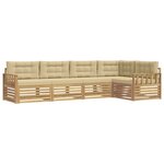 vidaXL Ensemble de canapés d'extérieur 6 pc Blanc et Beige Polyester