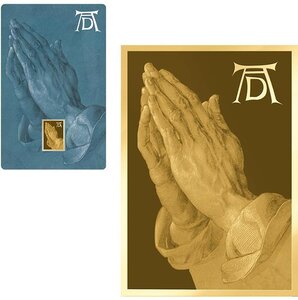 Pièce de monnaie en Or 3000 Francs g 0.031 (1/1000 oz) Millésime Gold Gift PRAYING HANDS