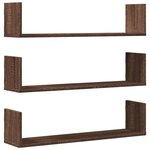 vidaXL Étagères murales 3Pièces chêne marron 80x18x18cm bois d'ingénierie