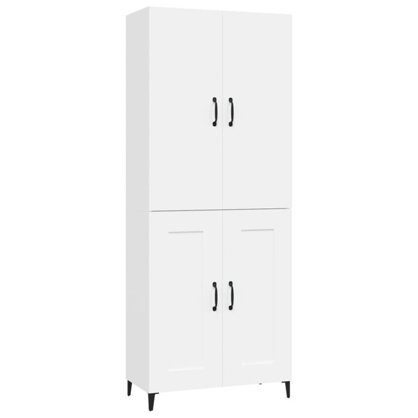 vidaXL Buffet haut Blanc 70x34x180 cm Bois d'ingénierie