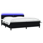 vidaXL Sommier à lattes de lit avec matelas et LED noir 180x210 cm velours