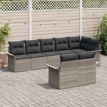 vidaXL Ensemble de canapé de jardin 8 Pièces Gris clair polyrotin