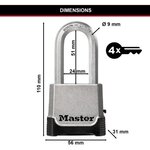 Cadenas haute sécurité M176EURDLH - Zinc - Anse XL - Extérieur