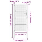 vidaXL Portail de jardin anthracite 105x250 cm acier
