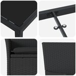 Ensemble de Salle à Manger de Jardin 5 Pièces avec Coussins Poly Rattan Noir