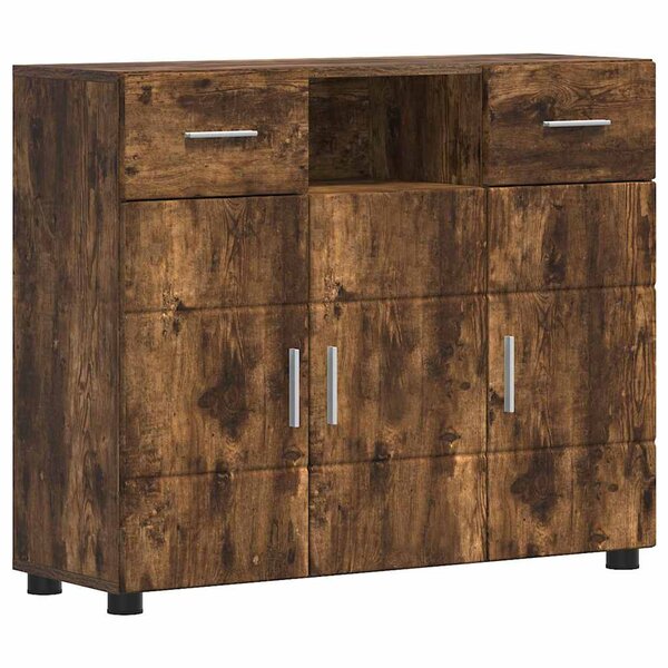 vidaXL Buffet Chêne fumé 88 5 x 30 5 x 73 cm Bois d'ingénierie