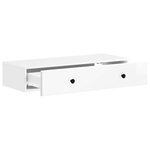 vidaXL Table d'appoint murale Blanc brillant 87 5 x 34 5 x 17 cm