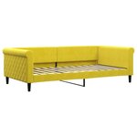 vidaXL Lit de jour avec gigogne et tiroirs jaune 100x200 cm velours