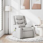 vidaXL Fauteuil de massage inclinable gris nuage tissu
