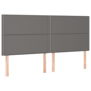 vidaXL Tête de lit Gris 180x5x118/128 cm Similicuir