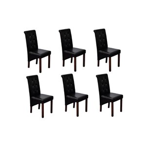vidaXL Chaises à manger lot de 6 noir similicuir