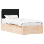 vidaXL Cadre de lit avec tête de lit rembourrée Noir 75 x 190 cm