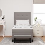 vidaXL Lit à ressort avec matelas et banc taupe 100x200 cm Tissu