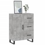 vidaXL Buffet gris béton 69 5x34x90 cm bois d'ingénierie