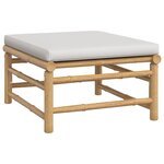 vidaXL Salon de jardin 11 Pièces avec coussins gris clair bambou