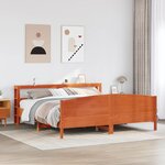 vidaXL Cadre de lit sans matelas cire marron 200x200cm bois pin massif