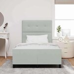 vidaXL Cadre de lit Gris clair 120x190 cm Velours
