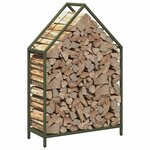vidaXL Portant de bois chauffage vert olive 60x25x90 cm