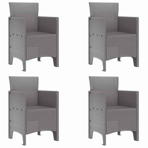 vidaXL Chaise de jardin 4 Pièces Gris clair 53 x 49 x 85 cm PP