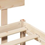 vidaXL Cadre de lit avec tête de lit Naturel 120 x 200 cm Pin massif