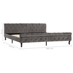 vidaXL Cadre de lit gris velours 200x200 cm