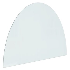 vidaXL Plaque de verre de cheminée Demi-rond 800x600 mm