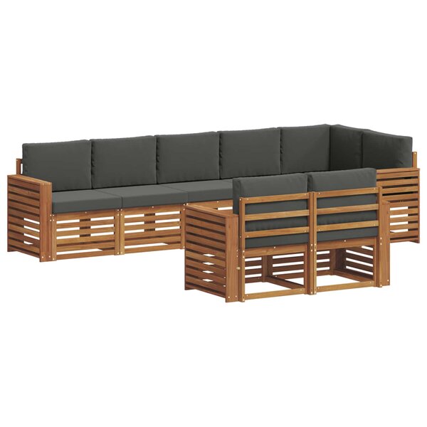 vidaXL Ensemble de canapés d'extérieur 8 pc Naturel et Anthracite