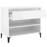 vidaXL Armoire à chaussure Blanc brillant 70x36x60 cm Bois ingénierie