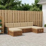 vidaXL Ensemble de canapés d'extérieur 6 pc Bois d'Acacia Massif