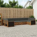 vidaXL Ensemble de canapés d'extérieur 7 pc Naturel et Anthracite