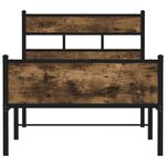 vidaXL Cadre de lit sans matelas chêne fumé 100x190 cm bois ingénierie