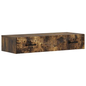 vidaXL Table d'appoint murale Chêne fumé 87 5 x 34 5 x 17 cm