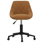 vidaXL Chaise pivotante de bureau Marron Velours