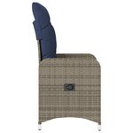 vidaXL Lot de 2 chaises de jardin inclinables avec coussins en résine tressée grise