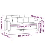 vidaXL Canapé à 2 places Rouge bordeaux 140 cm Tissu