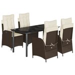 vidaXL Ensemble à manger de jardin 5 Pièces et coussins marron poly rotin