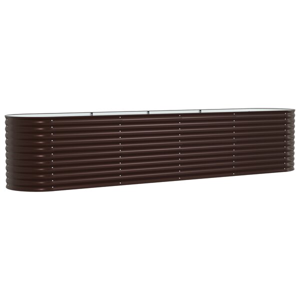 Bac surélevé marron vidaXL 400x80x81 cm en acier galvanisé