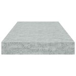vidaXL Étagères murales flottantes 4 Pièces gris béton 50x23x3 8 cm MDF