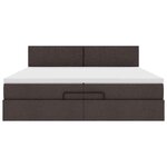 VidaXL Cadre de lit ottoman avec matelas marron foncé 200x200 cm tissu