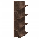vidaXL Bibliothèque murale 4 niveaux chêne marron 33x16x90 cm