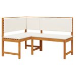 Set de jardin 4 pièces avec coussins en bois d'acacia