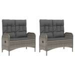 vidaXL Ensemble à manger de jardin 5 Pièces coussins gris résine tressée