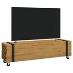 vidaXL Meuble TV Marron 110 x 30 x 30 cm Bois de teck massif