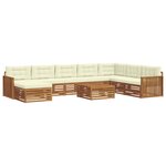 vidaXL Ensemble de canapés d'extérieur 9 pc Naturel et Crème