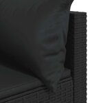 vidaXL Canapé d'angle de jardin avec coussins Noir Résine tressée