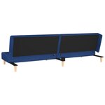 vidaXL Canapé-lit à 2 places avec deux oreillers bleu tissu