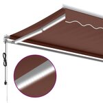vidaXL Auvent rétractable automatique avec LED marron 600x350 cm