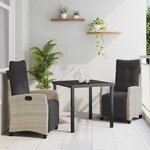 vidaXL Ensemble de salle à manger pour jardin 3 Pièces Gris clair