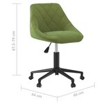 vidaXL Chaise pivotante de salle à manger Vert clair Velours