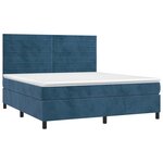 vidaXL Sommier à lattes de lit avec matelas LED Bleu foncé 180x200 cm